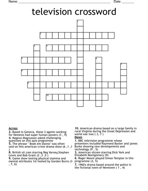 me tv crossword puzzle